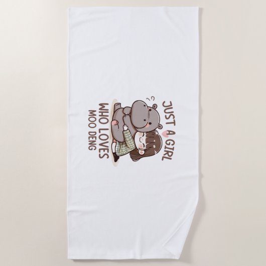 Schattige Baby Hippo, gewoon een meisje dat van Mo Strandlaken (Voorkant)