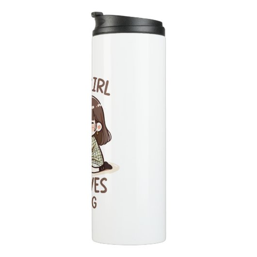 Schattige Baby Hippo, gewoon een meisje dat van Mo Thermosbeker (Geroteerd rechts)