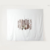 Schattige Baby Hippo gewoon een meisje dat van Moo Wandkleed (Voorkant (horizontaal))