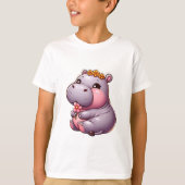 Schattige Baby Hippo Kind T-shirt (Voorkant)