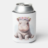 Schattige Baby Hippopotamus Blikjeskoeler (Blikje Achterkant)