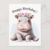 Schattige Baby Hippopotamus Briefkaart (Voorkant)