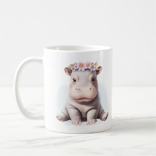 Schattige Baby Hippopotamus Koffiemok (Links)