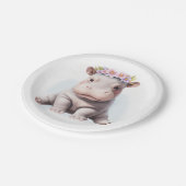 Schattige Baby Hippopotamus Papieren Bordje (Gekanteld)