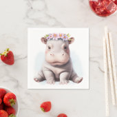 Schattige Baby Hippopotamus Servet (Insitu)