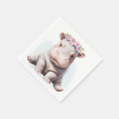 Schattige Baby Hippopotamus Servet (Hoek)
