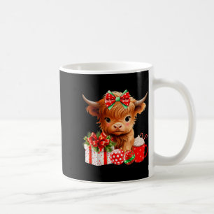 Schattige baby hooglandkoe vrolijk kerstfeest boer koffiemok