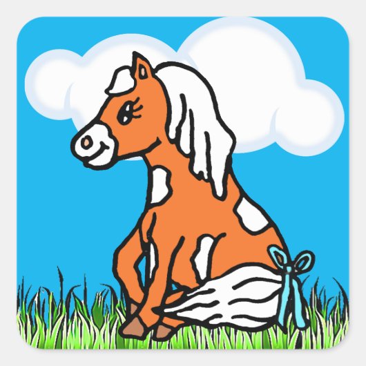 Schattige Baby Horse bruine Pony Stickers (Voorkant)