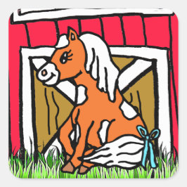 Schattige Baby Horse bruine Pony Stickers