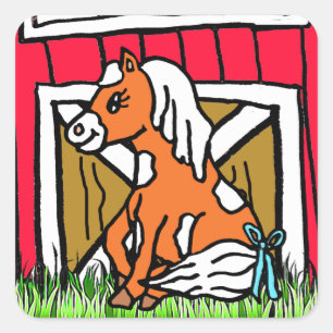 Schattige Baby Horse bruine Pony Stickers