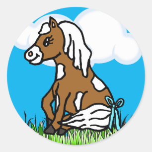 Schattige Baby Horse bruine Pony Stickers