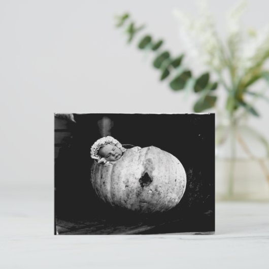  schattige baby in een pompoenbriefkaart briefkaart (Staand voorkant)