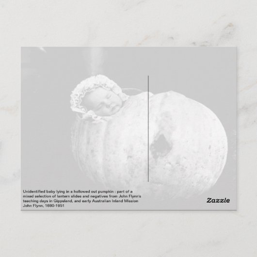  schattige baby in een pompoenbriefkaart briefkaart (Achterkant)