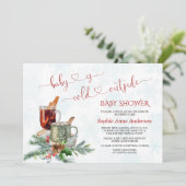 Schattige baby is het koud buiten babyfeestje kaart (Staand voorkant)