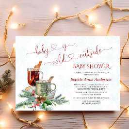 Schattige baby is het koud buiten babyfeestje kaart