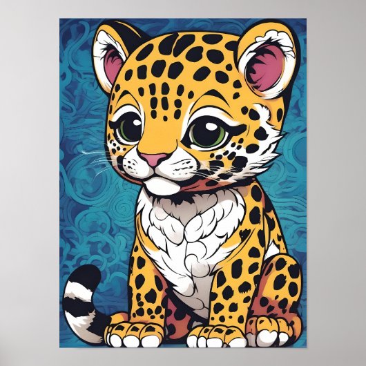 Schattige Baby Jaguar – De felle schoonheid van de Poster (Voorkant)