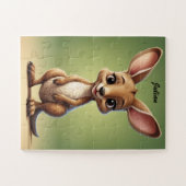 Schattige baby kangoeroe gepersonaliseerd legpuzzel (Horizontaal)