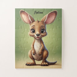 Schattige baby kangoeroe gepersonaliseerd legpuzzel