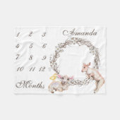 Schattige Baby Katoen Wreath Milestone Fleece Deken (Voorkant (Horizontaal))