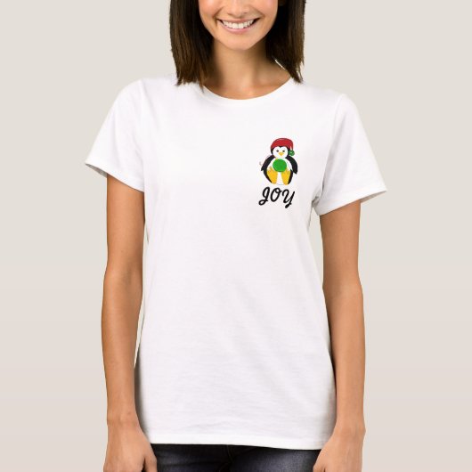 Schattige Baby Kerst Pinguïn - Vreugde T-shirt (Voorkant)