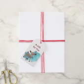 Schattige Baby kerstmis Cadeaulabel (Met Touw)