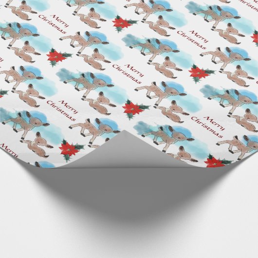 Schattige Baby kerstmis Cadeaupapier (Hoek)