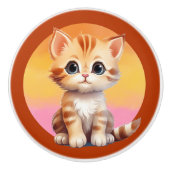 Schattige baby kitten keramische knop (Voorkant)