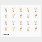 Schattige Baby Koe Kalf Sticker Waterverf Print (Vel)