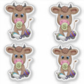 schattige baby koe sticker (Voorkant)