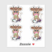 schattige baby koe sticker (Vel)
