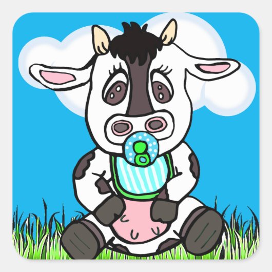 Schattige Baby Koe Stickers (Voorkant)