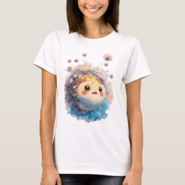 Schattige Baby Kogelvis Watercolor Bloementuin T-shirt