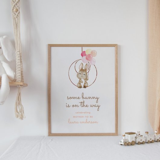 Schattige Baby Konijn Een konijntje is op de Weg K Poster