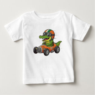 SCHATTIGE BABY KROKODIL RACECAR BESTUURDER