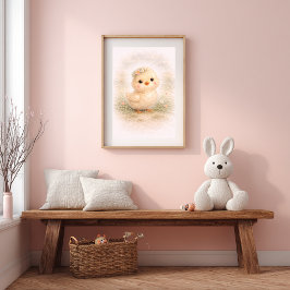 Schattige Baby Kuiken Neutrale Kinderkamer Poster