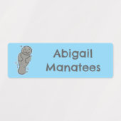 Schattige baby-lamantijn met bubbels gepersonalise labels (Design 1)