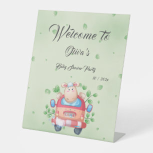 Schattige Baby Lamb Baby shower voetstuk teken Reclamebord Met Voetstuk