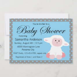 Schattige Baby Lamb en Polka Dots Baby shower Kaart