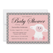 Schattige Baby Lamb en Polka Dots Baby shower