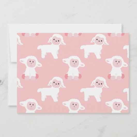 Schattige Baby Lamb en Polka Dots Baby shower Kaart (Achterkant)
