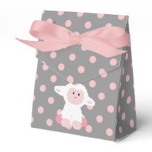 Schattige Baby Lamb en Roze Polka Dots Meisje
