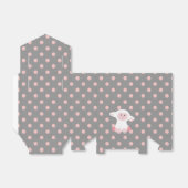 Schattige Baby Lamb en Roze Polka Dots Meisje Bedankdoosjes (Uitgevouwen)