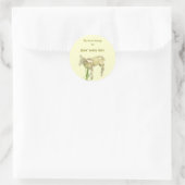 Schattige Baby Lamb op Gele Bookplate Ronde Sticker (Tas)
