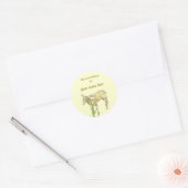Schattige Baby Lamb op Gele Bookplate Ronde Sticker (Envelop)