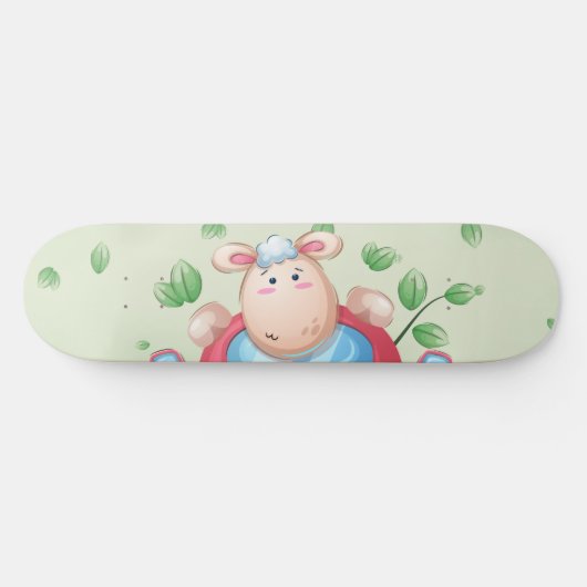 Schattige Baby Lamb Skateboard (Horizontaal)