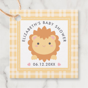 Schattige baby leeuwenwelp oerwoud dier jongen bab bedankjes labels