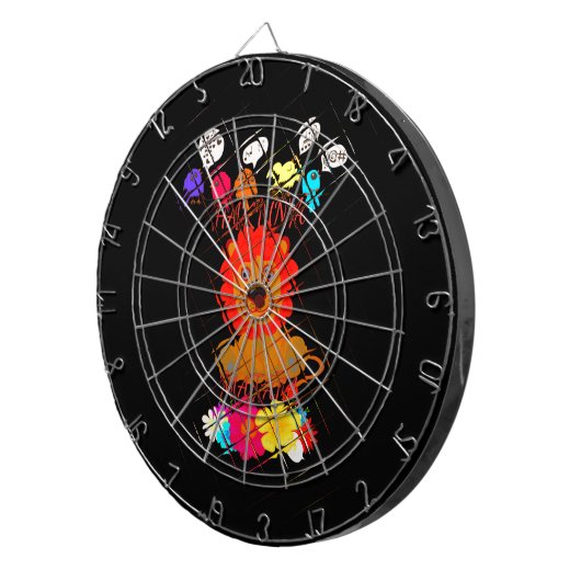 Schattige Baby Lion Art Design Motief Dartbord (Voorkant Rechts)