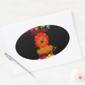 Schattige Baby Lion Art Design Motief Ovale Sticker (Envelop)