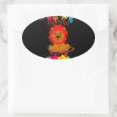Schattige Baby Lion Art Design Motief Ovale Sticker (Tas)