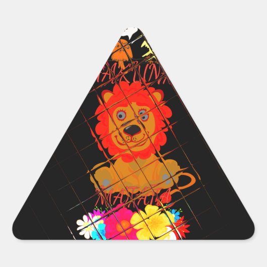 Schattige Baby Lion Art Design Motief Sticker (Voorkant)